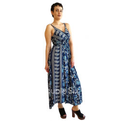 Βαμβακερό φόρεμα μακρύ με τιράντες